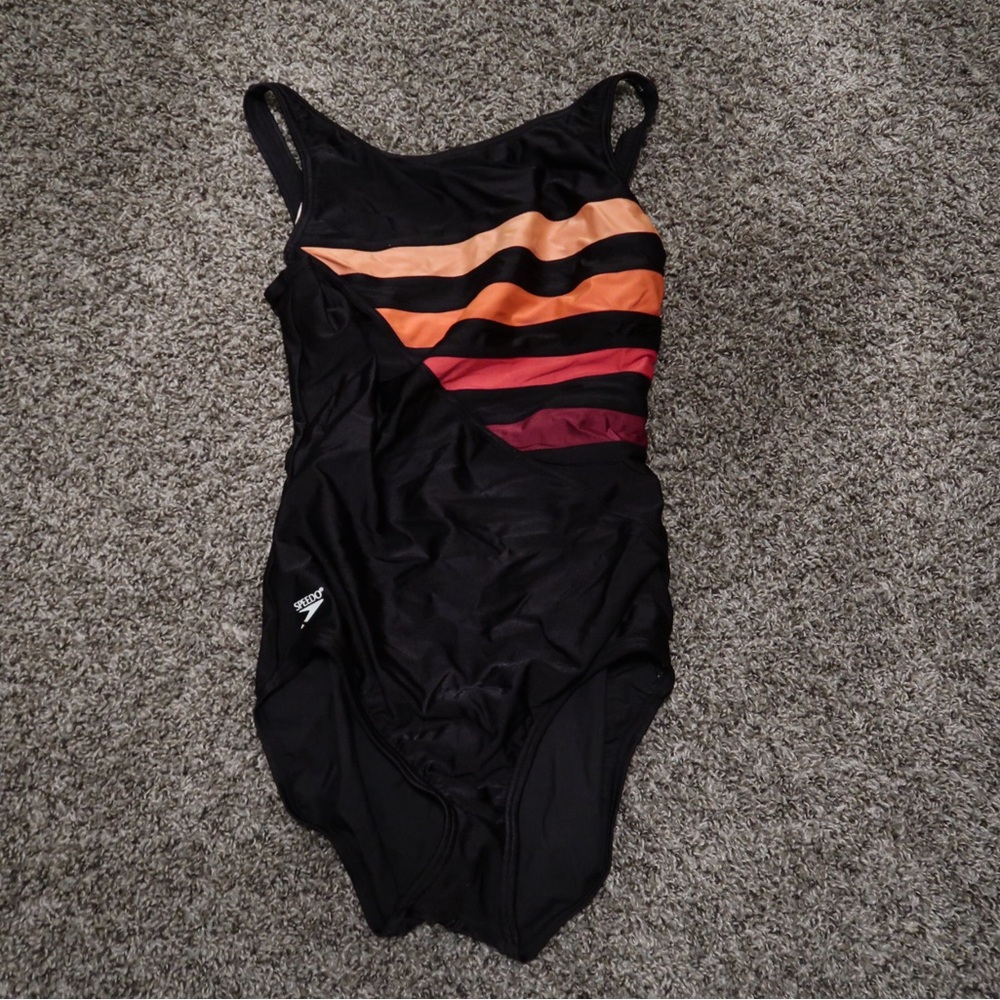 Women’s Speedo Black And Stripped Swimsuit